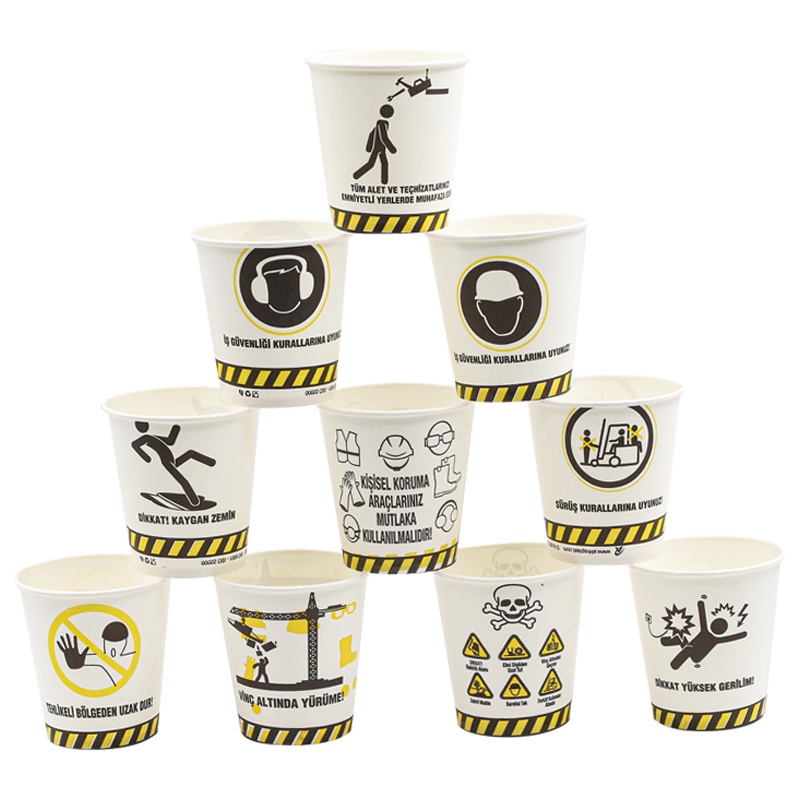 Akka 6,5 Oz İş Güvenliği Baskılı Karton Bardak 3000 Adet ISG - AKKA
