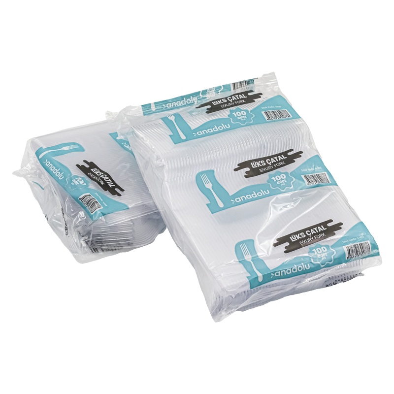 Anadolu Lüx Plastik Çatal Şeffaf 2,3 Gr 100'lü - SWORD (1)