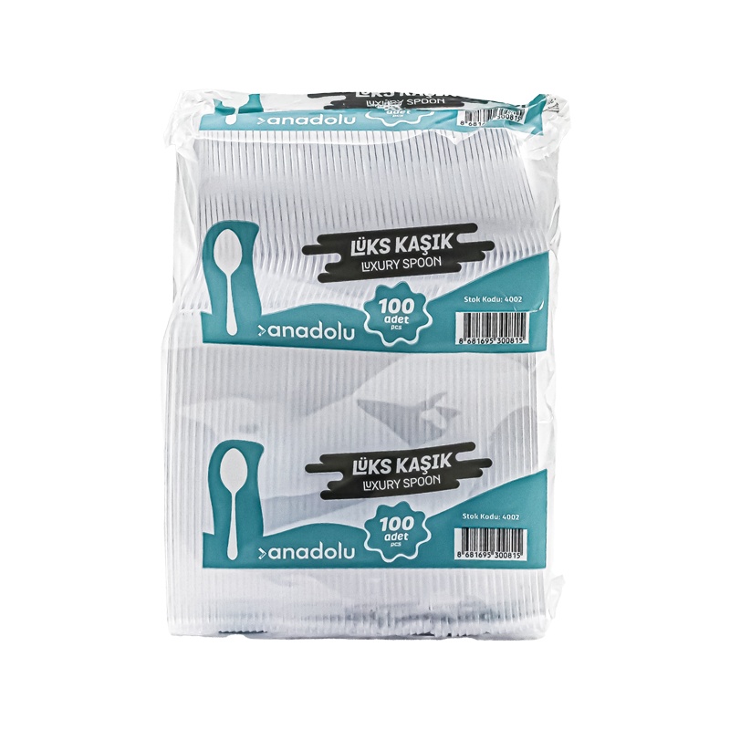 Anadolu Lüx Plastik Kaşık Şeffaf 2,4 Gr 100'lü - SWORD