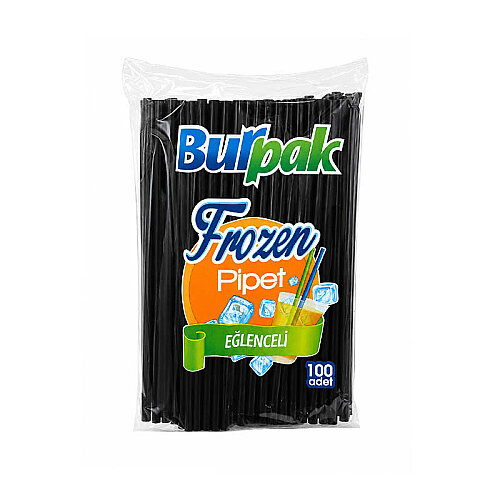 Burpak Frozen Pipet Siyah 100 Adet - BURPAK