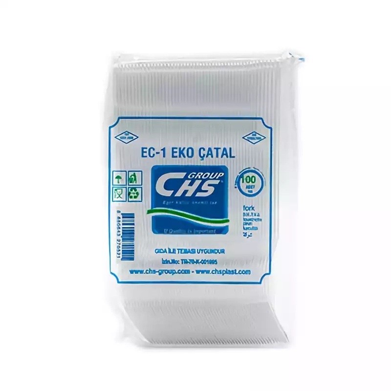 Chs Ekonomik Plastik Çatal Şeffaf 100 Lü - 1