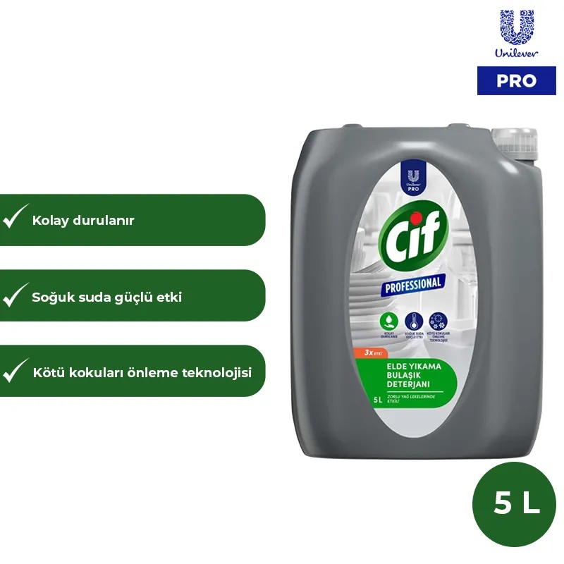 Cif Professional Bulaşık Deterjanı Elde Yıkama 5L - 5Kg U-Pro - 1