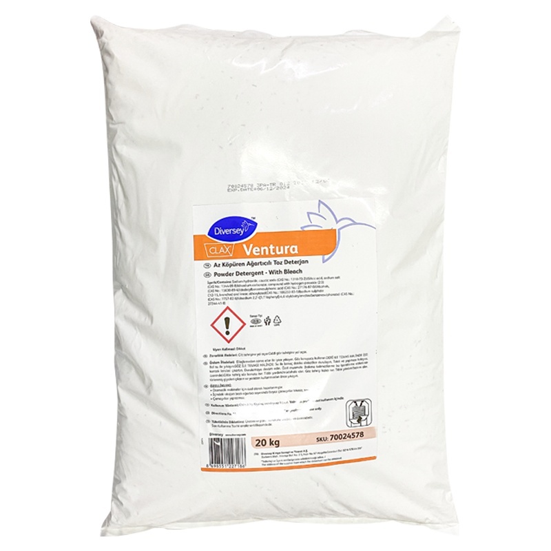 Diversey Clax Ventura Az Köpüren Ağartıcılı Toz Çamaşır Deterjanı 20 Kg - 3