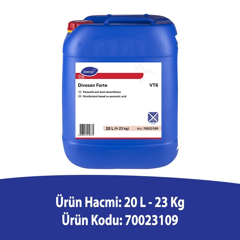 Diversey Divosan Forte VT6 Perasetik Asit Bazlı Dezenfektan 20L - 2