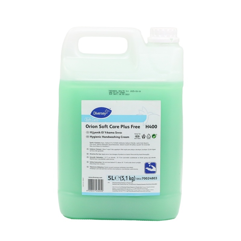 Diversey Orion Soft Care Plus Free H400 Yeşil Sedefli El Yıkama Sıvısı 5 L - 3