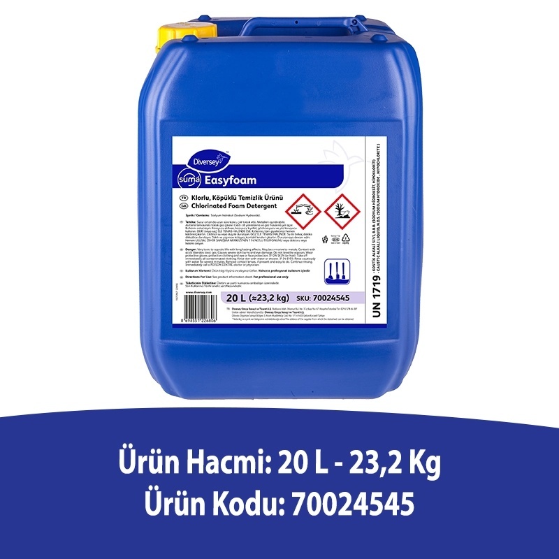 Diversey Suma Easyfoam Klorlu Köpük Deterjan 20L - 2