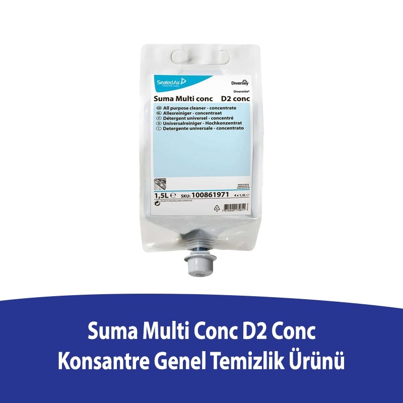 Diversey Suma Multi Conc D2 Konsantre Genel Temizlik Ürünü 1,5 L - 1