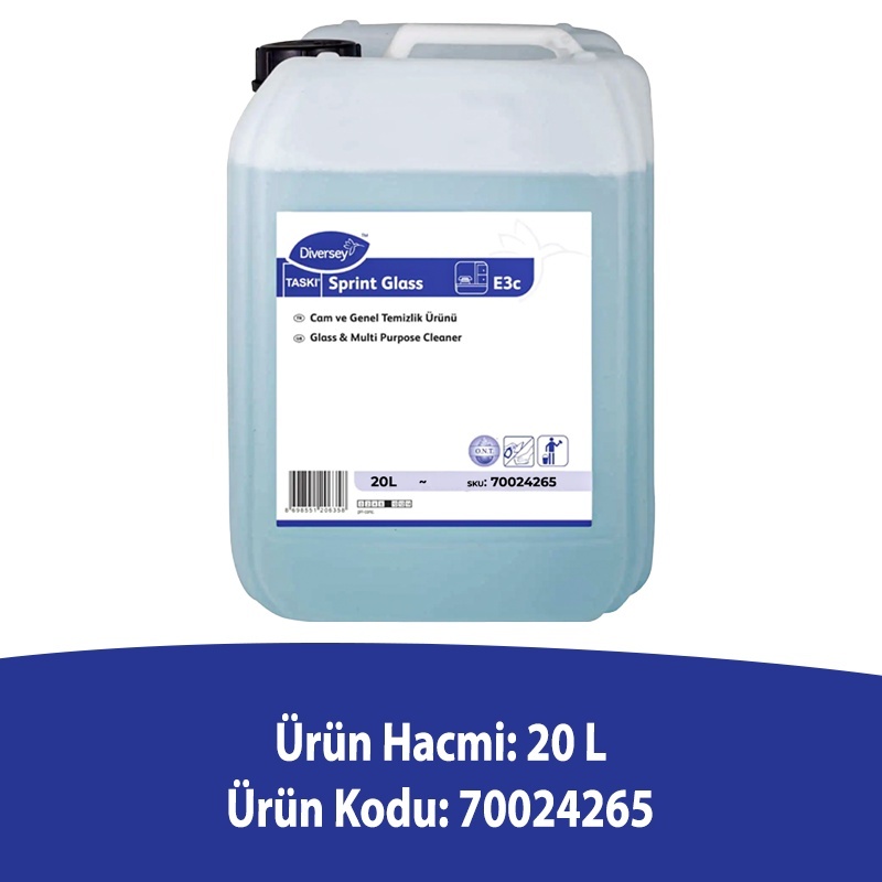 Diversey Taski Sprint Glass E3C Cam ve Parlak Yüzey Temizleme Ürünü 20 L - DIVERSEY (1)