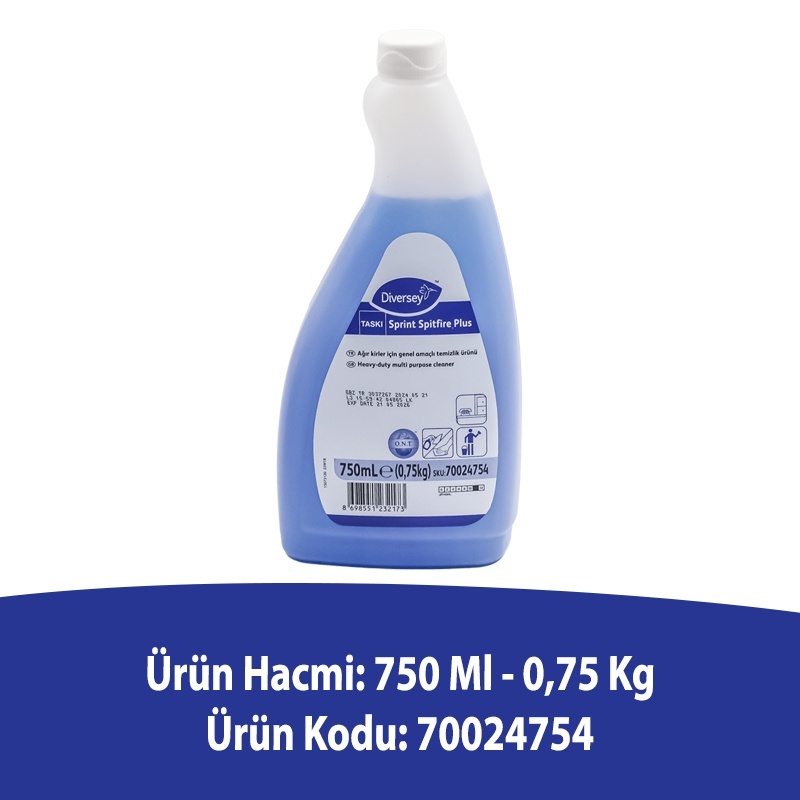 Diversey Taski Sprint Spitfire Plus Genel Temizlik Ürünü 750 Ml - 2