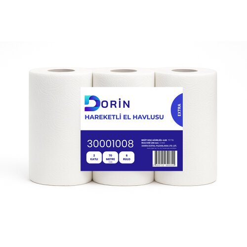 Dorin Extra Hareketli Havlu 70 Metre 6 Lı 4 Kg - DORİN