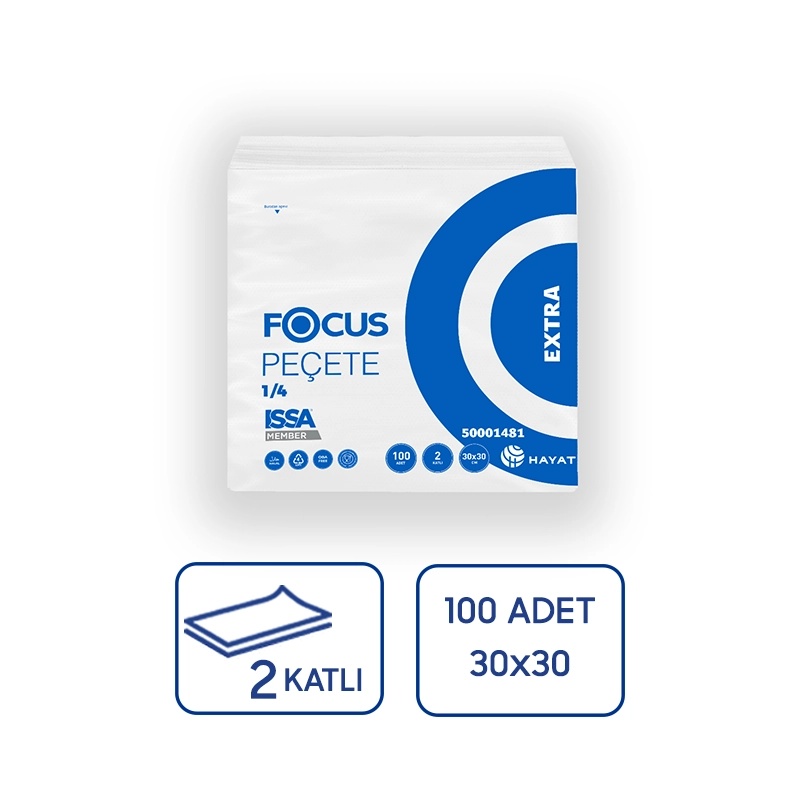 Focus Extra 30x30cm Kağıt Peçete 100Lü 24 Paket - Focus