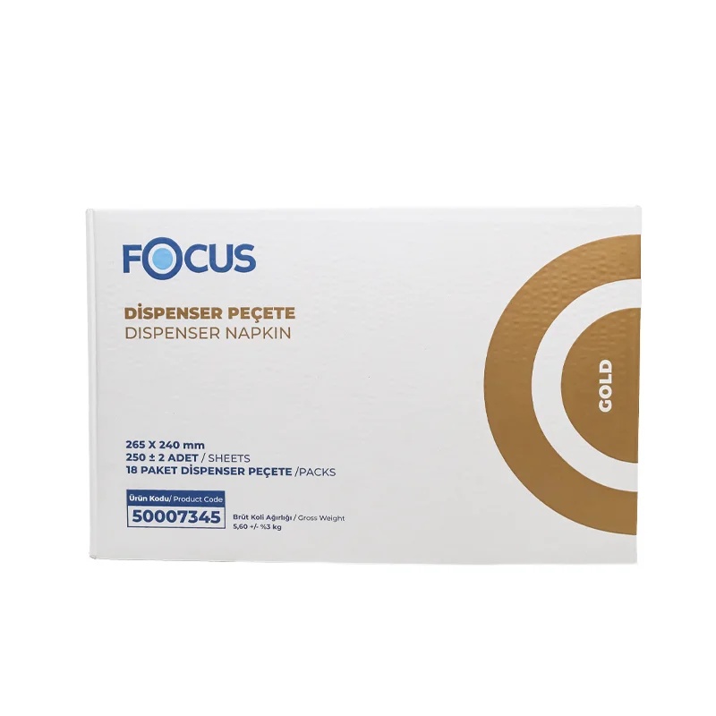 Focus Gold Dispenser Peçete Kağıt 250Li 18 Paket 2025 - Focus (1)