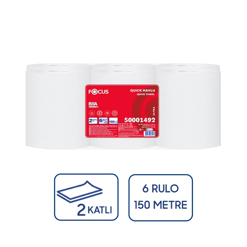 Focus Jumbo Fotoselli Kağıt Havlu 20,7cm 2 Katlı 23 Gr 6Lı Rulo - Focus