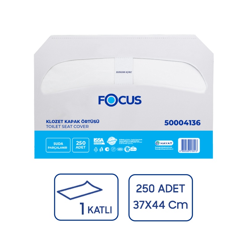 Focus Klozet Kapak Örtüsü 250li 10 Paket - Focus