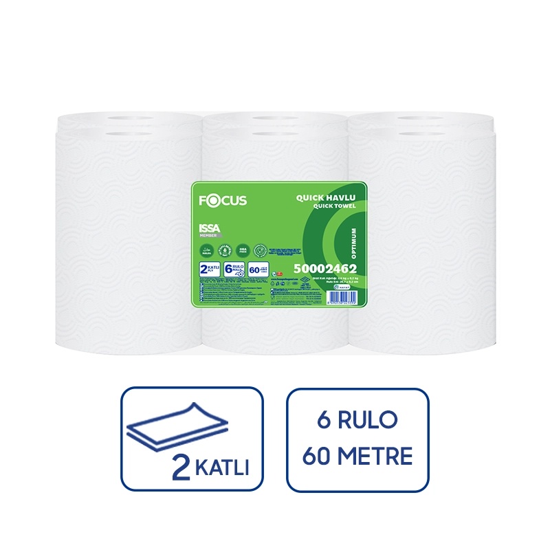 Focus Optimum Jumbo Hareketli Quick Kağıt Havlu 60 Metre 6 Adet - Focus