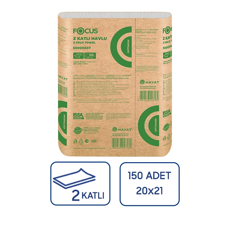 Focus Optimum Z Katlı Havlu 150Li 12 Paket YENİ - Focus