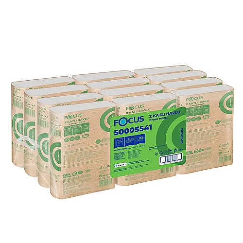 Focus Optimum Z Katlı Kağıt Havlu 150Li 12 Paket 15 Gsm 20x20 Cm YENİ - Focus (1)