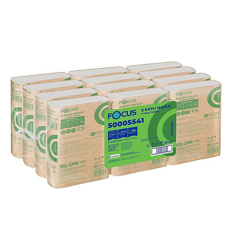 Focus Optimum Z Katlı Kağıt Havlu 150Li 12 Paket 15 Gsm 20x20 Cm YENİ - 2