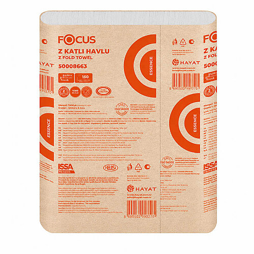 Focus Optimum Z Katlı Kağıt Havlu 150Li 12 Paket 15 Gsm 20x20 Cm YENİ - Focus (1)