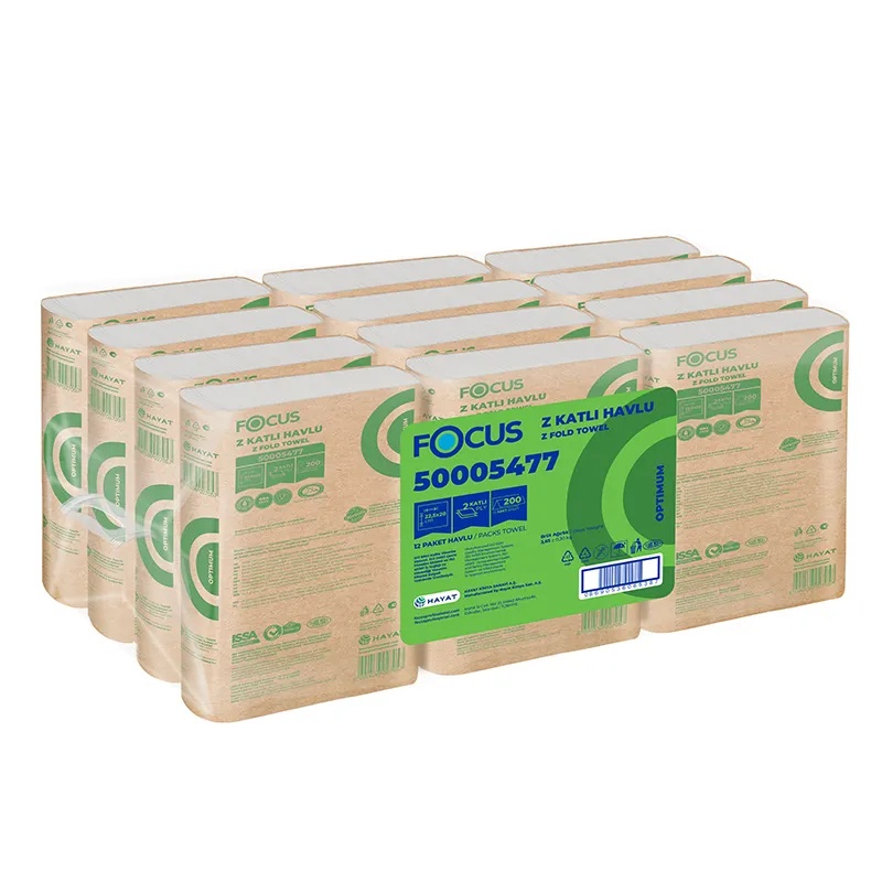 Focus Optimum Z Katlı Kağıt Havlu 200Lü 12 Paket YENİ 22,5x20 Cm - Focus (1)