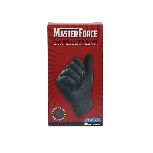 Haspet MasterForce Siyah Nitril XLarge Muayene Eldiveni 50'Lİ - 1