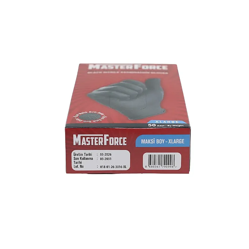 Haspet MasterForce Siyah Nitril XLarge Muayene Eldiveni 50'Lİ - 3