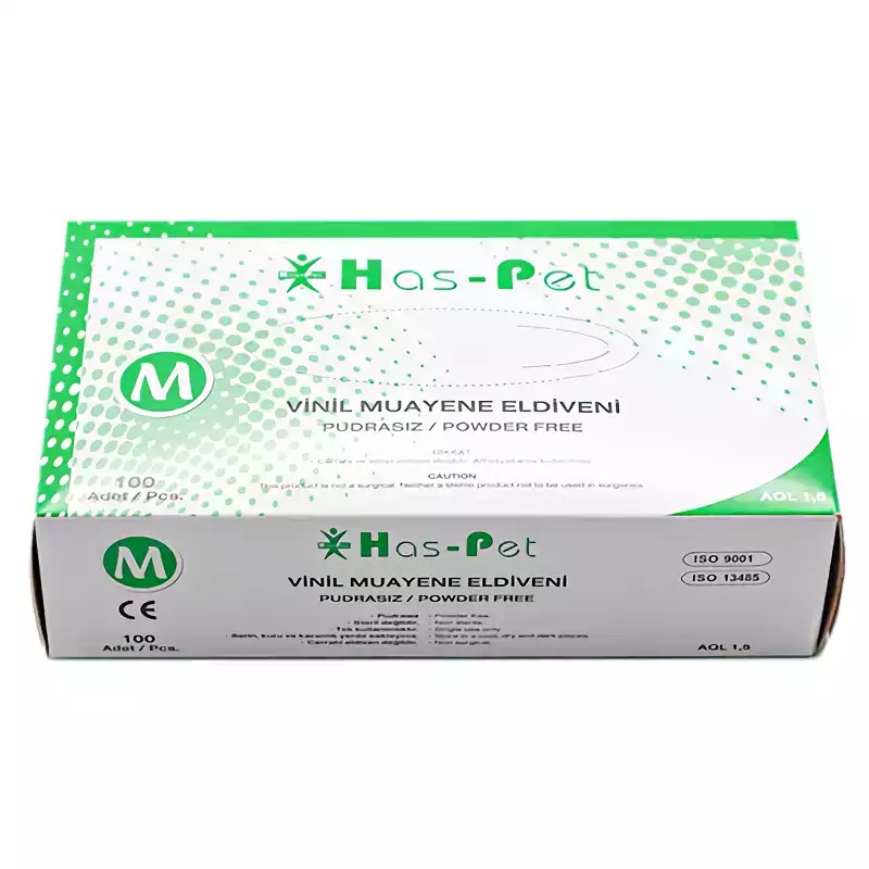 Haspet Muayene Eldiveni Vinil Medium Pudrasız 100'lü - Haspet