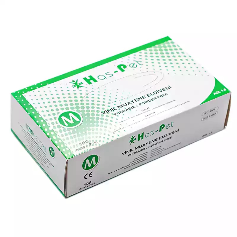 Haspet Muayene Eldiveni Vinil Medium Pudrasız 100'lü - Haspet (1)