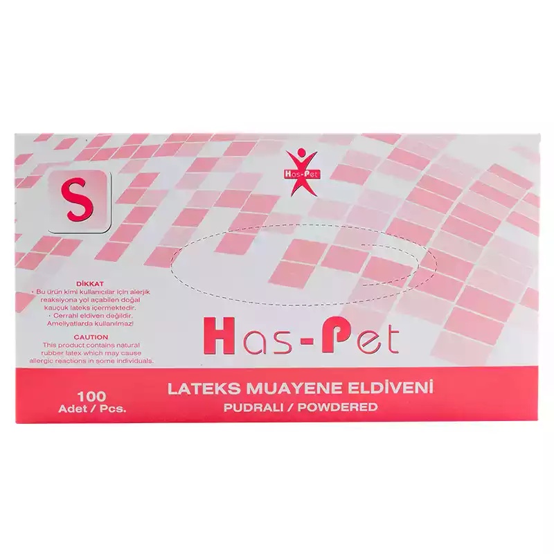 Haspet Pudralı Small Muayene Eldiveni 100'lü - Haspet