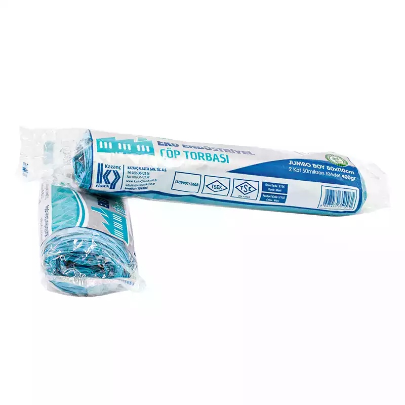 Kazanç Eko Endüstriyel Çöp Poşeti Mavi 400 Gr 80x110 - Kazanç (1)