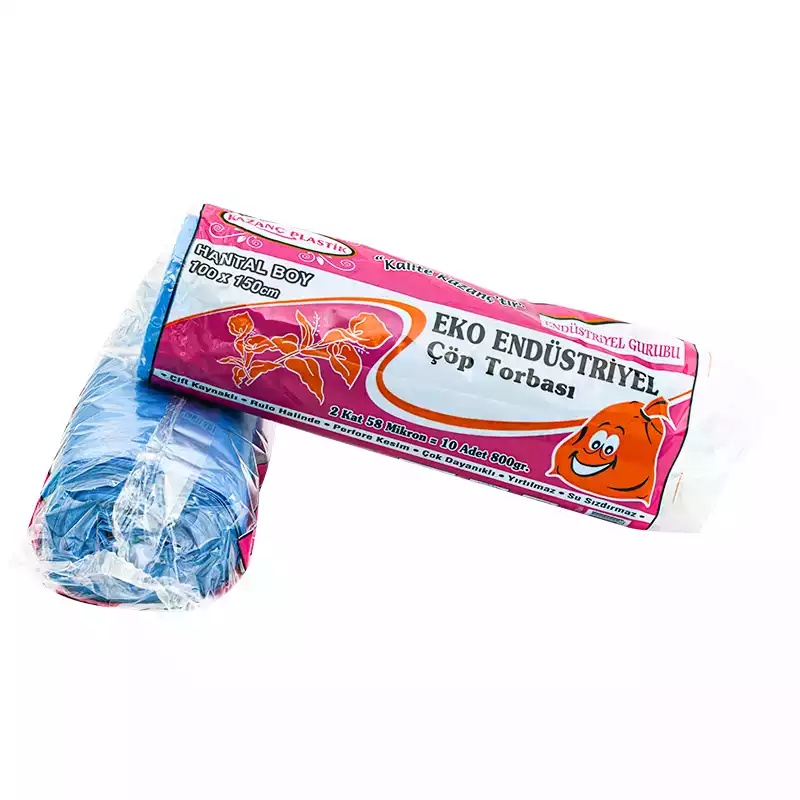 Kazanç Eko Endüstriyel Çöp Poşeti 800 Gr Hantal Mavi 100x150 - Kazanç (1)
