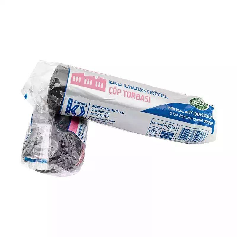 Kazanç Eko Endüstriyel Çöp Poşeti 800 Gr Hantal Siyah 100x150 - Kazanç (1)