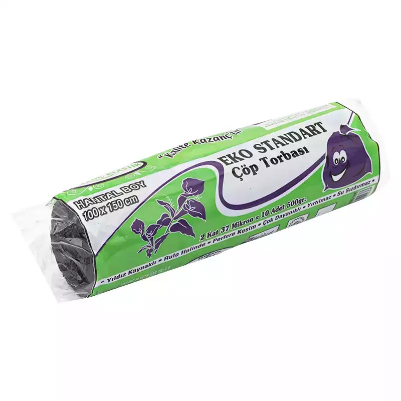 Kazanç Eko Standart Siyah Çöp Poşeti Hantal 500 Gr 100x150 - Kazanç