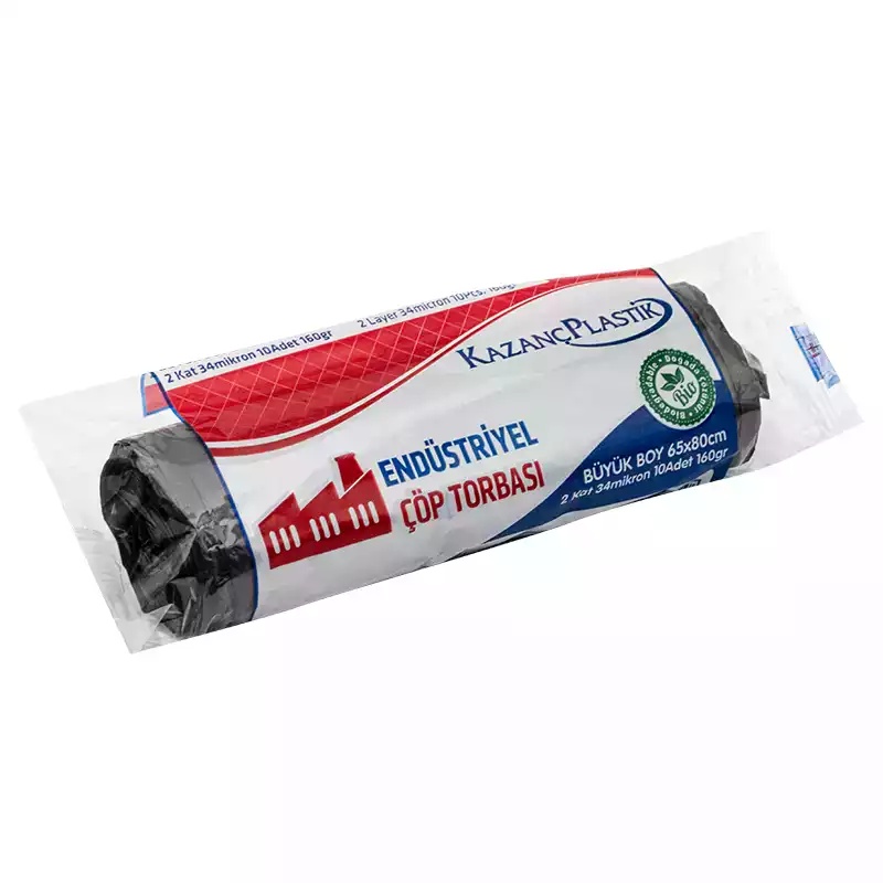 Kazanç Endüstriyel Çöp Poşeti Siyah Büyük 160 Gr 65x80 - Kazanç