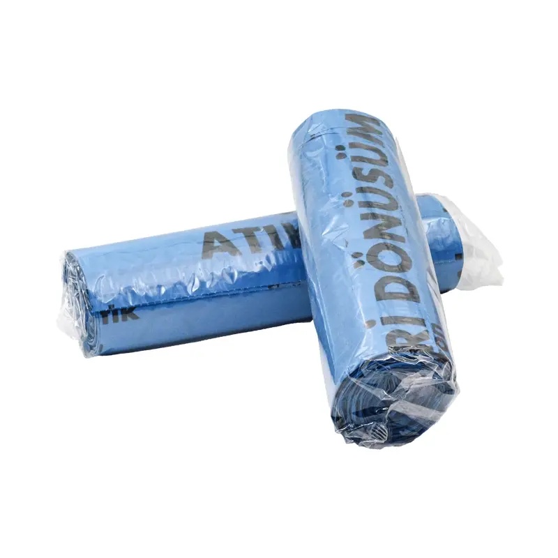 Kazanç Geri Dönüşüm Atık Baskılı 810 Gr Mavi Çöp Poşeti 80x110 E586 - Kazanç