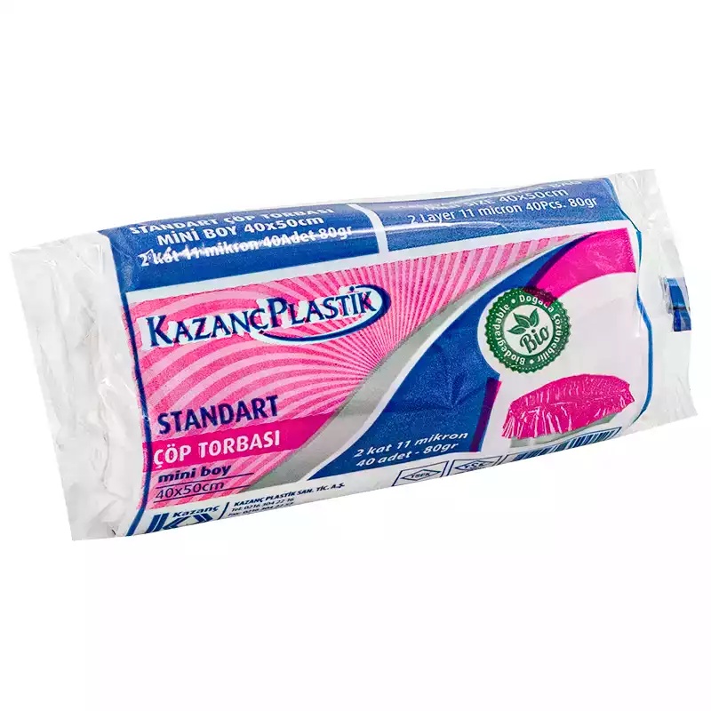 Kazanç Standart Çöp Poşeti 80 Gr Beyaz Mini Barkodlu 40x50 - Kazanç