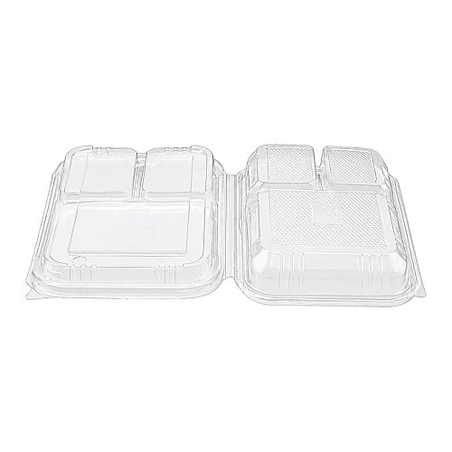 Limera 3 Bölmeli Kebab Kabı ve Kapağı Şeffaf 100lü Gıda Kabı LPP-863 - 4