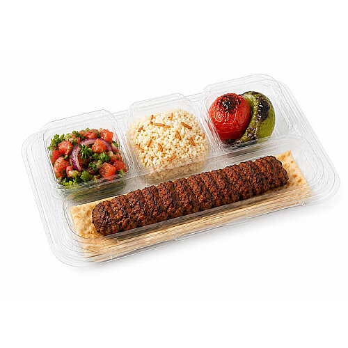 Limera 4 Bölmeli Kebab Kabı ve Kapağı Şeffaf 100lü Gıda Kabı LPP-864 - 1