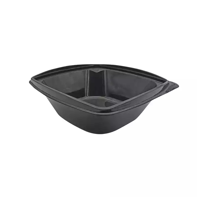 Limera Plastik Kare Salata Kasesi 1000 cc 300 Adet Siyah L-322-S - LİMERA (1)