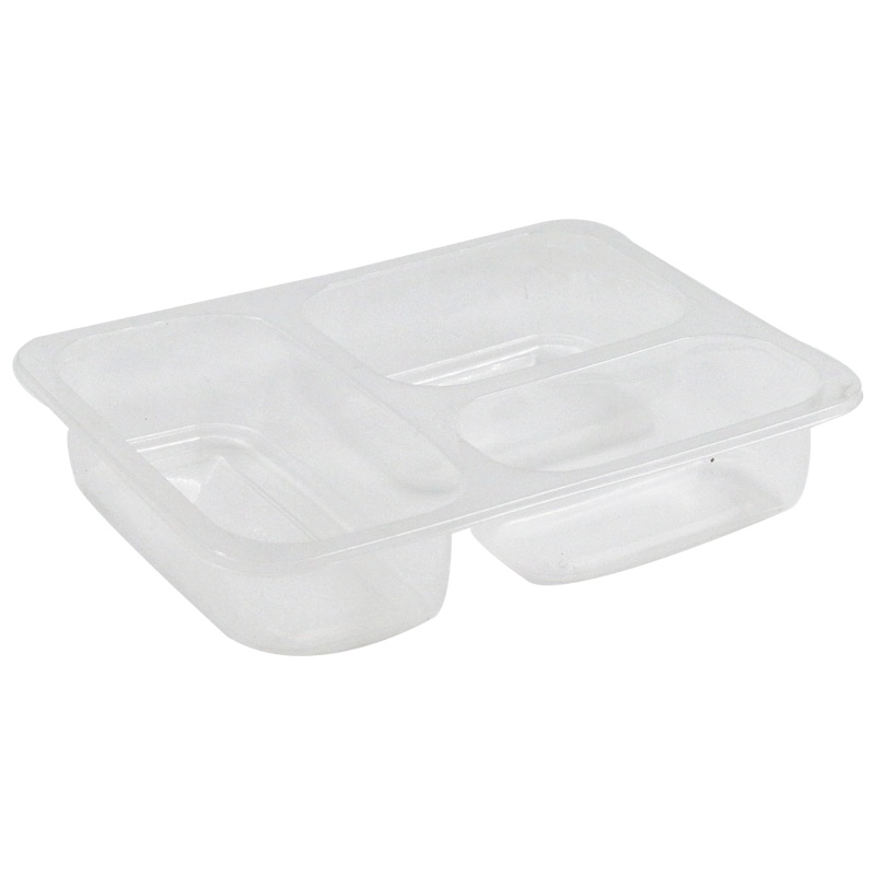 Limera PP Üst Yapıştırmalı 3 Bölmeli Kap Şefaf 400 Adet LPP-853 - LİMERA