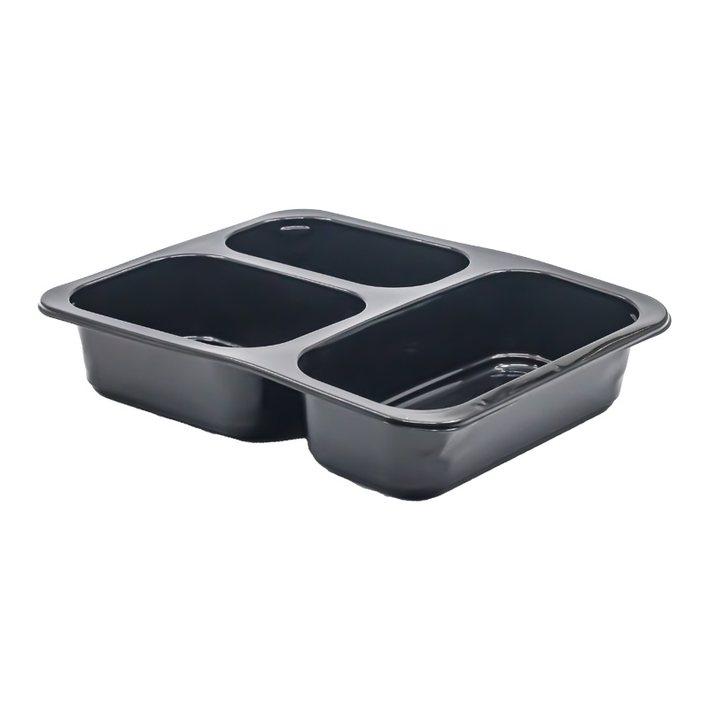 Limera PP Üst Yapıştırmalı 3 Bölmeli Kap Siyah 400 Adet LPP-853-S - LİMERA (1)