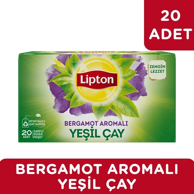 Lipton Bergamotlu Yeşil Çay 20'li Bitki Çayı - LİPTON ÇAY (1)