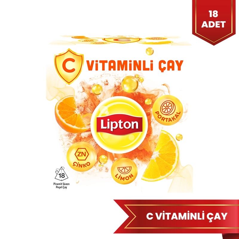 Lipton C Vitaminli Bitki ve Meyve Çayı Portakal Ve Limon Aromalı 18'li Paket - LİPTON ÇAY