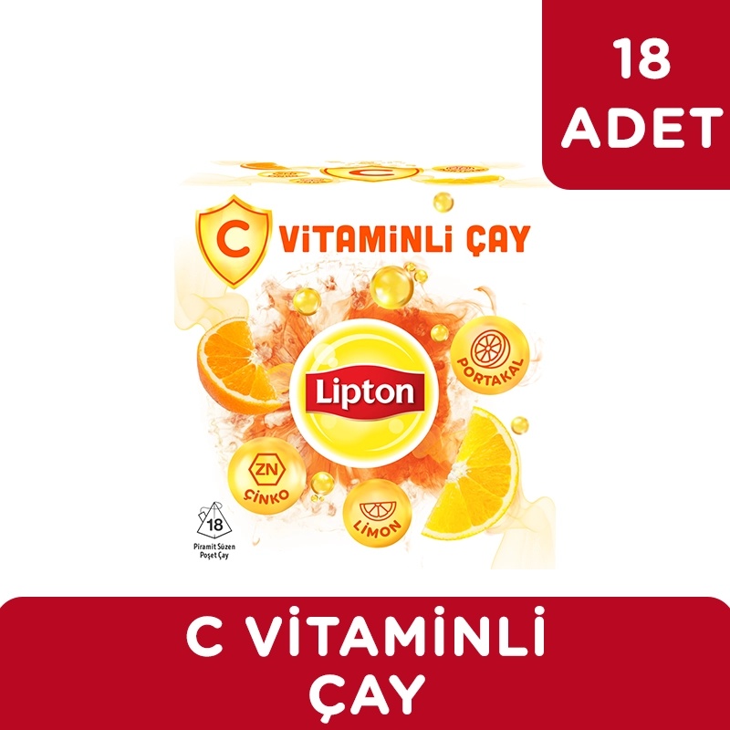 Lipton C Vitaminli Bitki ve Meyve Çayı Portakal Ve Limon Aromalı 18'li Paket - LİPTON ÇAY (1)