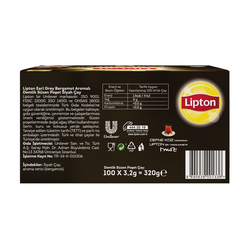 Lipton Earl Grey Demlik Poşet Çay Siyah 100'lü - 4