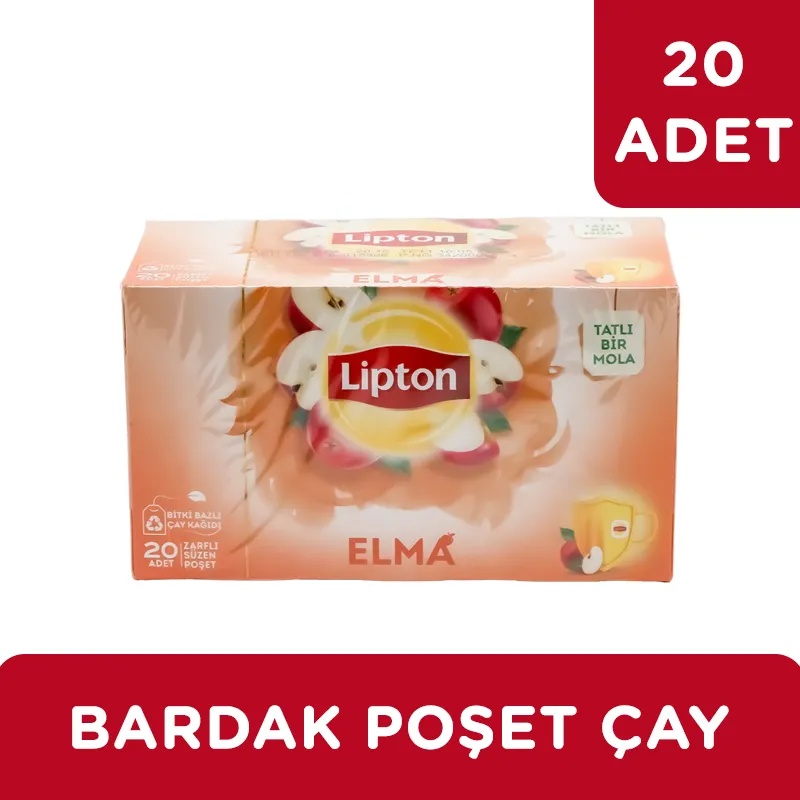 Lipton Elma Bardak Poşet Çay 20'li - LİPTON ÇAY (1)