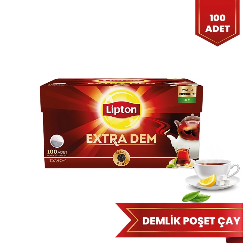 Lipton Extra Dem Demlik Poşet Çay 100Lü Siyah Çay - LİPTON ÇAY