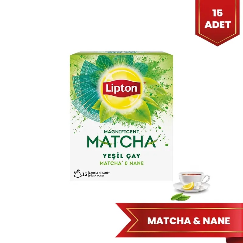 Lipton Magnificent Matcha Nane Yeşil Çay 22,5 gr 15'li Bitki Çayı - LİPTON ÇAY