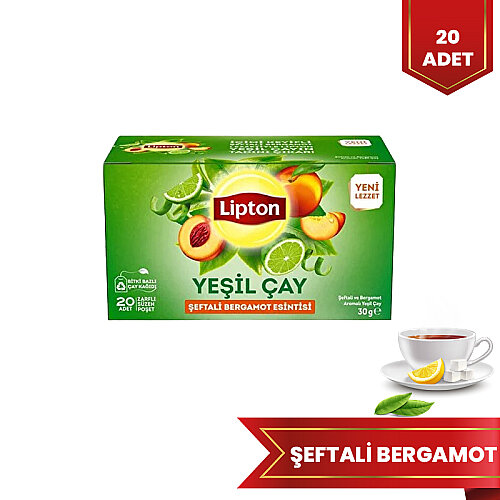 Lipton Şeftali ve Bergamot Esintisi Yeşil Çay 20 Li - LİPTON ÇAY