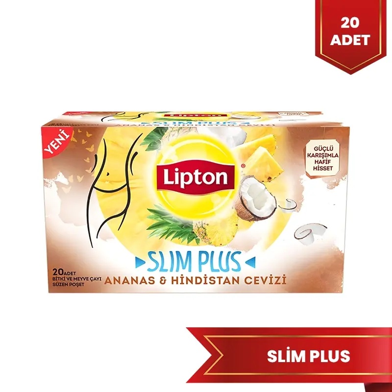 Lipton Slim Plus Ananas ve Hindistan Cevizli Bardak Poşet Çay 20'li - LİPTON ÇAY
